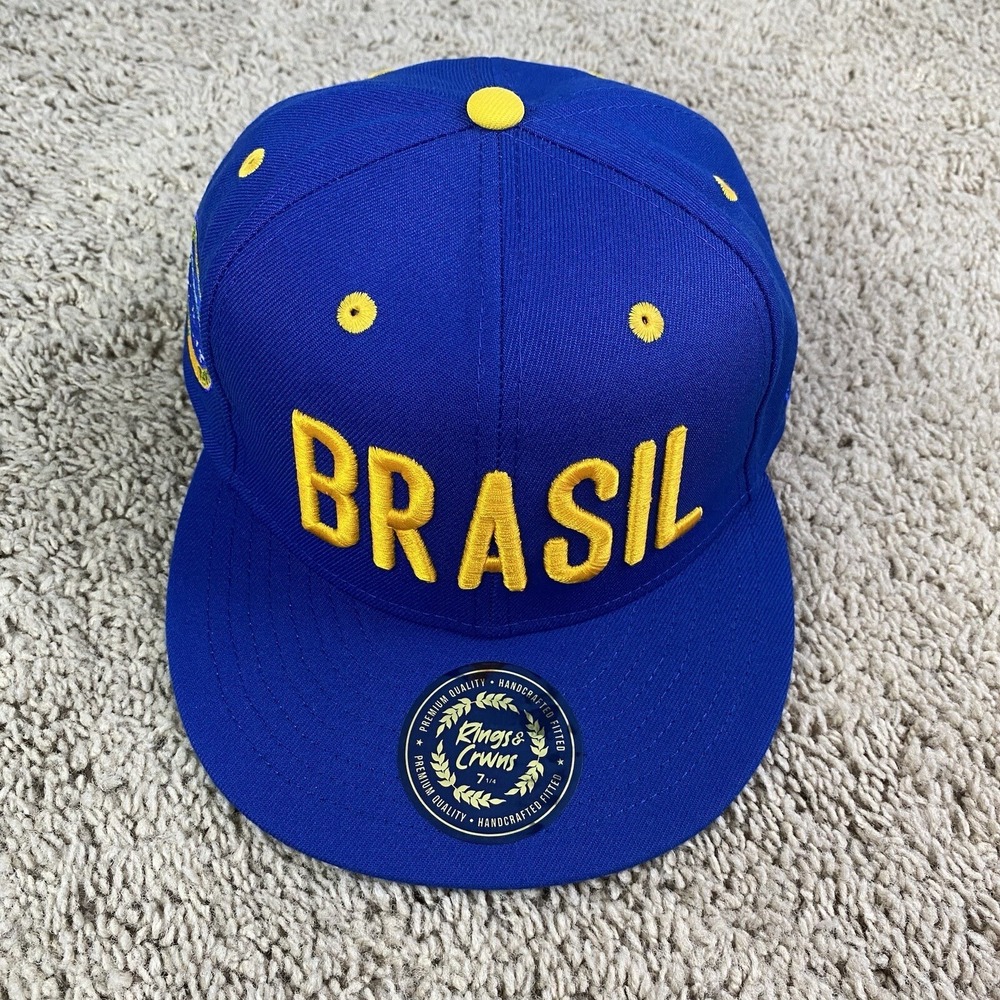 Brasil Rings & Crwns Hat Country Pride Logo Fitted 7 1/4 Royal Blue w/Gold Cap
